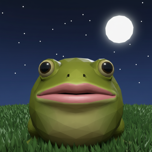 low poly gorf at night