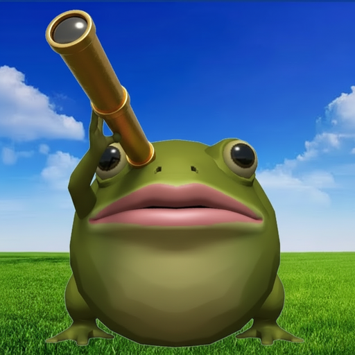 gorf searching the sky with a telescope